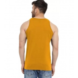 Generic Men's Casual Cotton Blended Printed Sleeveless Vest (Yellow)