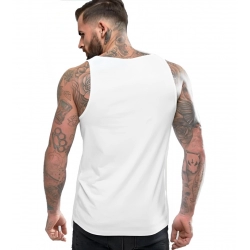 Generic Men's Casual Cotton Blended Printed Sleeveless Vest (White)