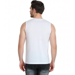 Generic Men's Casual Cotton Blended Solid Sleeveless Vest (White)