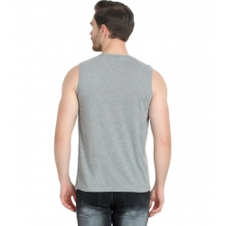 Generic Men's Casual Cotton Blended Solid Sleeveless Vest (Grey)
