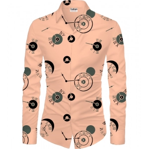 Generic Men's Casual Floral Printed Cotton Blend Unstitched Shirt Fabric 1.6 Mtrs (Orange)