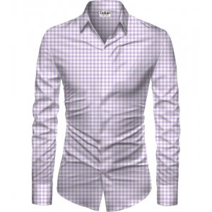 Generic Men's Casual Floral Printed Cotton Blend Unstitched Shirt Fabric 1.6 Mtrs (Purple)