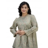 Generic Women's Cotton Printed Full Sleeve Mandarin collar Tunics (Green)