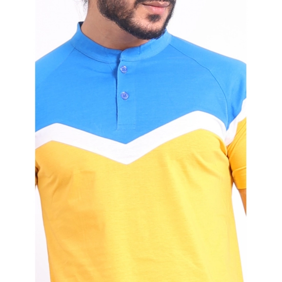 Generic Men's Casual Cotton Printed Polo Neck Half Sleeve T-Shirt (Yellow) Generic Men's Casual Cotton Printed Polo Neck Half Sleeve T-Shirt (Yellow)