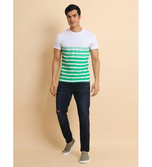 Generic Men's Casual Cotton Printed Round Neck Half Sleeve T-Shirt (Green)