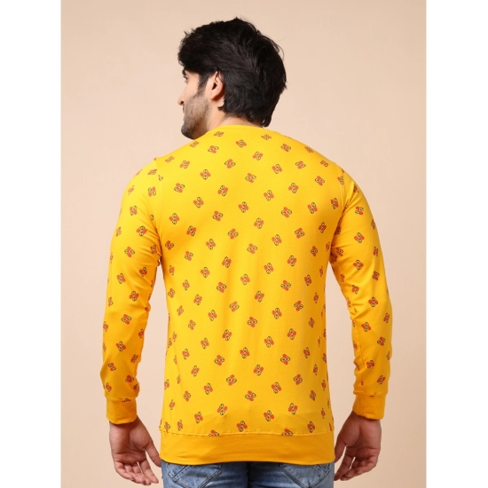 Generic Men's Casual Cotton Printed Round Neck Full Sleeve T-Shirt (Mustard) Generic Men's Casual Cotton Printed Round Neck Full Sleeve T-Shirt (Mustard)