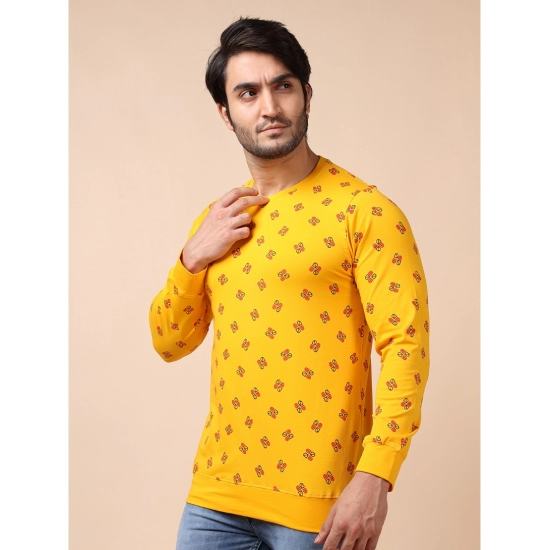 Generic Men's Casual Cotton Printed Round Neck Full Sleeve T-Shirt (Mustard) Generic Men's Casual Cotton Printed Round Neck Full Sleeve T-Shirt (Mustard)