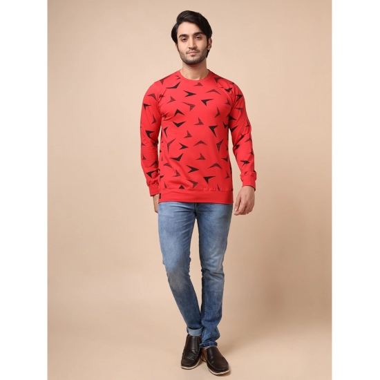 Generic Men's Casual Cotton Printed Round Neck Full Sleeve T-Shirt (Red) Generic Men's Casual Cotton Printed Round Neck Full Sleeve T-Shirt (Red)