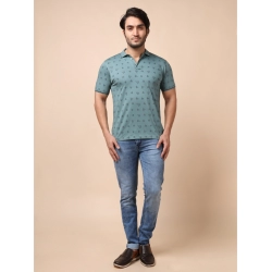 Men's Casual Cotton Printed Polo Neck Half Sleeve T-Shirt (Grey) Men's Casual Cotton Printed Polo Neck Half Sleeve T-Shirt (Grey)