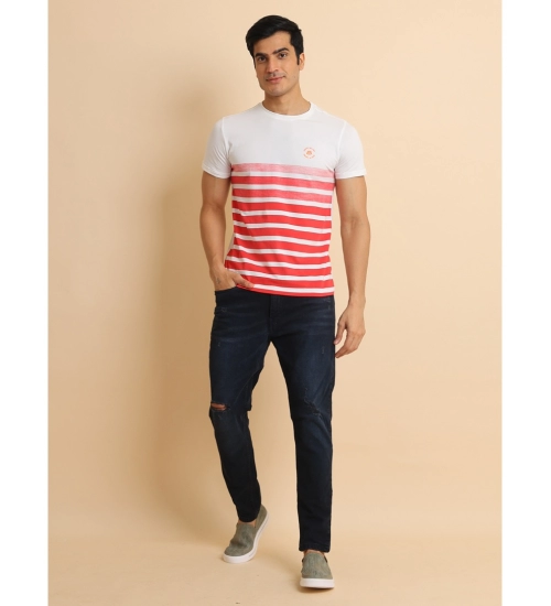 Generic Men's Casual Cotton Printed Round Neck Half Sleeve T-Shirt (Red)