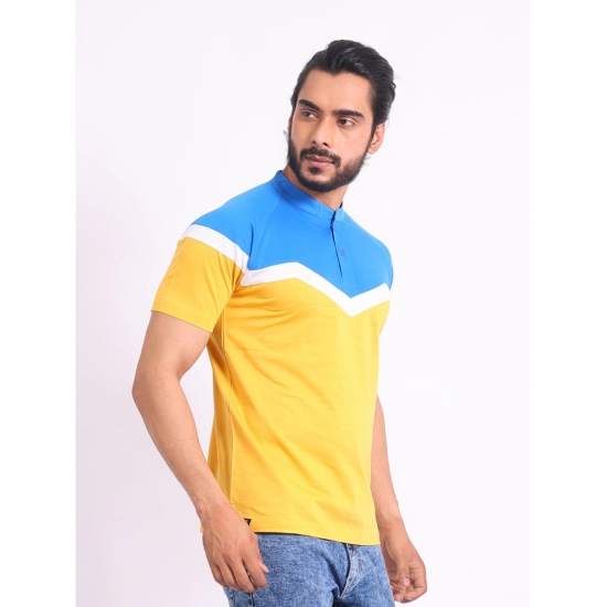 Generic Men's Casual Cotton Printed Polo Neck Half Sleeve T-Shirt (Yellow) Generic Men's Casual Cotton Printed Polo Neck Half Sleeve T-Shirt (Yellow)