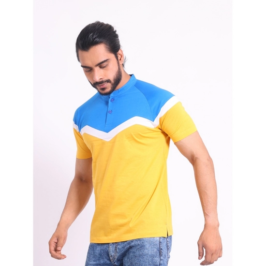Generic Men's Casual Cotton Printed Polo Neck Half Sleeve T-Shirt (Yellow) Generic Men's Casual Cotton Printed Polo Neck Half Sleeve T-Shirt (Yellow)