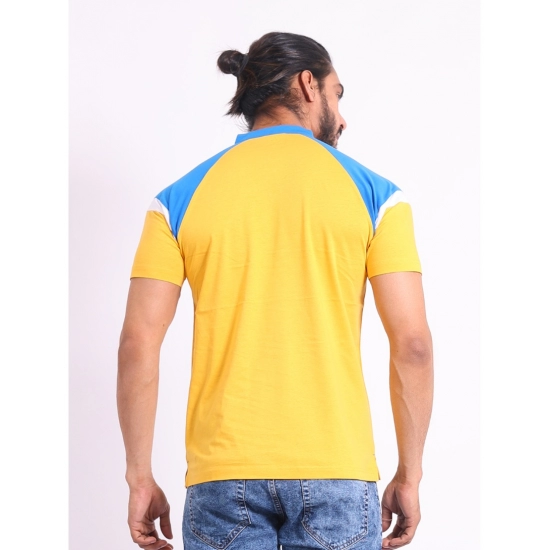 Generic Men's Casual Cotton Printed Polo Neck Half Sleeve T-Shirt (Yellow) Generic Men's Casual Cotton Printed Polo Neck Half Sleeve T-Shirt (Yellow)