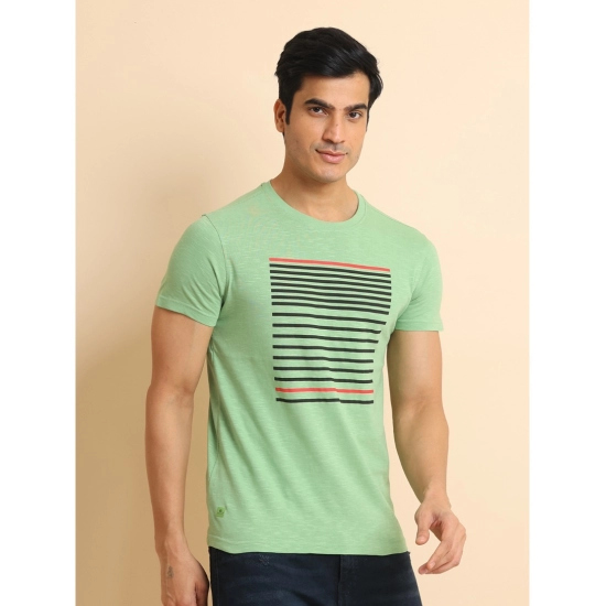 Generic Men's Casual Cotton Printed Round Neck Half Sleeve T-Shirt (Green) Generic Men's Casual Cotton Printed Round Neck Half Sleeve T-Shirt (Green)