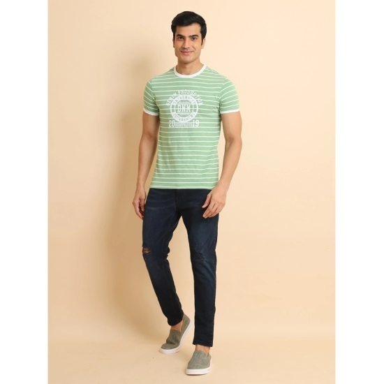 Generic Men's Casual Cotton Printed Round Neck Half Sleeve T-Shirt (LightGreen) Generic Men's Casual Cotton Printed Round Neck Half Sleeve T-Shirt (LightGreen)
