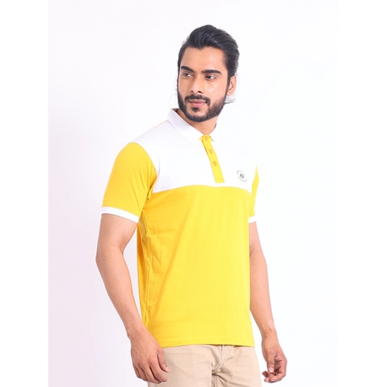 Generic Men's Casual Cotton Printed Polo Neck Half Sleeve T-Shirt (Yellow) Generic Men's Casual Cotton Printed Polo Neck Half Sleeve T-Shirt (Yellow)