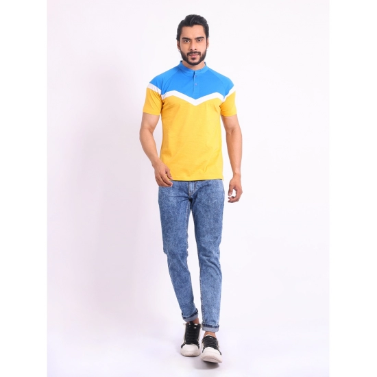 Generic Men's Casual Cotton Printed Polo Neck Half Sleeve T-Shirt (Yellow) Generic Men's Casual Cotton Printed Polo Neck Half Sleeve T-Shirt (Yellow)