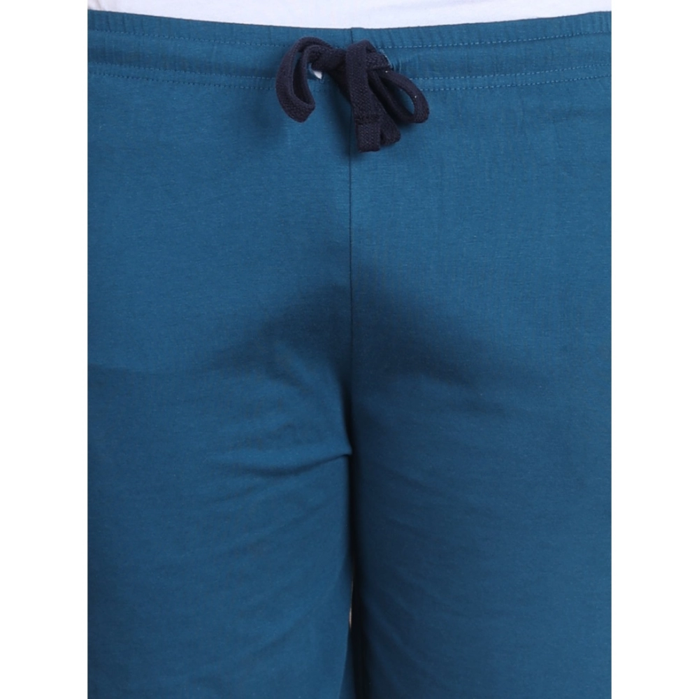 Generic Men's Casual Cotton Striped Above knee Shorts (Blue)