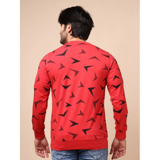 Generic Men's Casual Cotton Printed Round Neck Full Sleeve T-Shirt (Red) Generic Men's Casual Cotton Printed Round Neck Full Sleeve T-Shirt (Red)