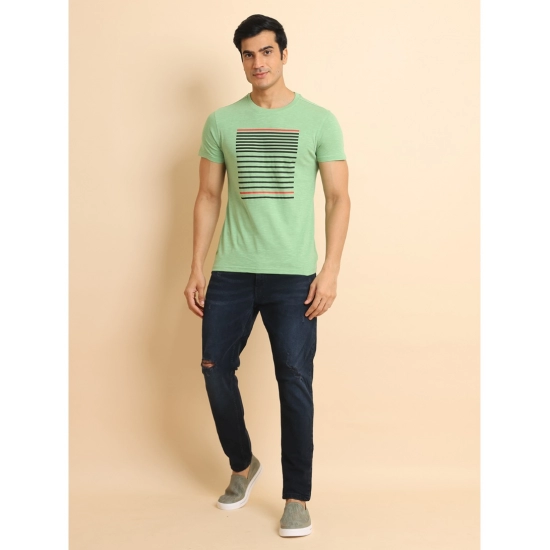 Generic Men's Casual Cotton Printed Round Neck Half Sleeve T-Shirt (Green) Generic Men's Casual Cotton Printed Round Neck Half Sleeve T-Shirt (Green)
