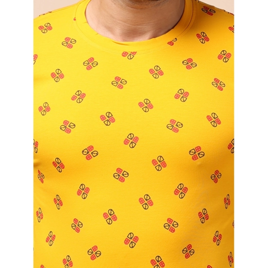 Generic Men's Casual Cotton Printed Round Neck Full Sleeve T-Shirt (Mustard) Generic Men's Casual Cotton Printed Round Neck Full Sleeve T-Shirt (Mustard)