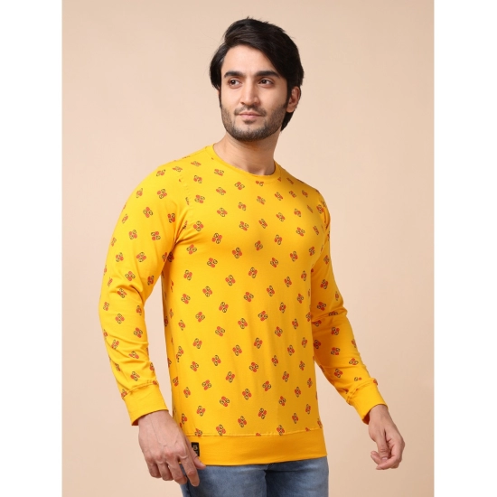 Generic Men's Casual Cotton Printed Round Neck Full Sleeve T-Shirt (Mustard) Generic Men's Casual Cotton Printed Round Neck Full Sleeve T-Shirt (Mustard)