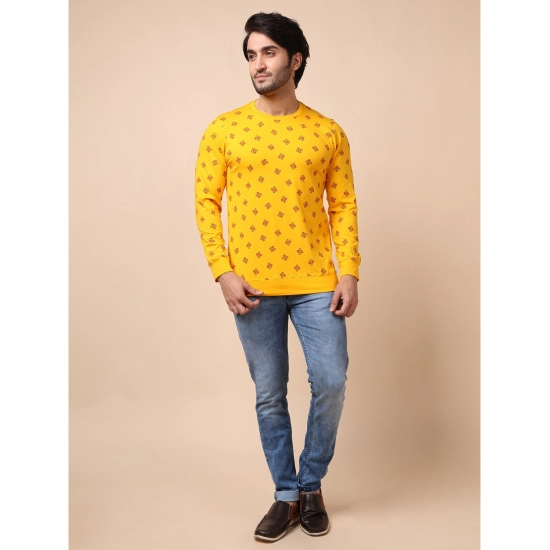 Generic Men's Casual Cotton Printed Round Neck Full Sleeve T-Shirt (Mustard) Generic Men's Casual Cotton Printed Round Neck Full Sleeve T-Shirt (Mustard)