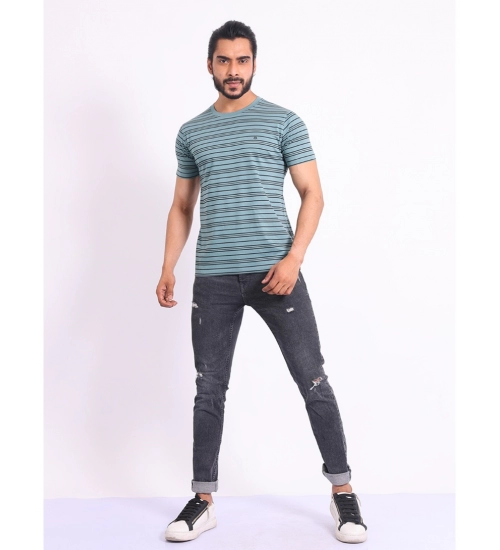 Generic Men's Casual Cotton Printed Round Neck Half Sleeve T-Shirt (Gery)