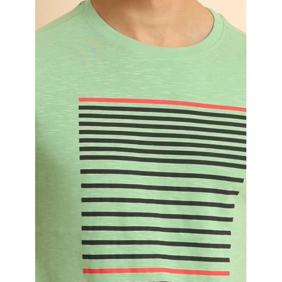 Generic Men's Casual Cotton Printed Round Neck Half Sleeve T-Shirt (Green) Generic Men's Casual Cotton Printed Round Neck Half Sleeve T-Shirt (Green)