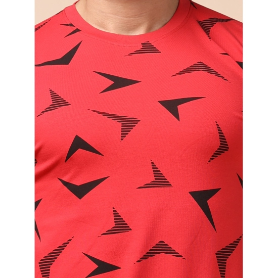 Generic Men's Casual Cotton Printed Round Neck Full Sleeve T-Shirt (Red) Generic Men's Casual Cotton Printed Round Neck Full Sleeve T-Shirt (Red)