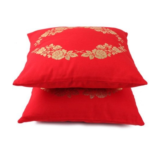 Generic Pack Of_2 Cotton Printed Cushion Cover Sets (Orange, Size: 16x16 In) Generic Pack Of_2 Cotton Printed Cushion Cover Sets (Orange, Size: 16x16 In)