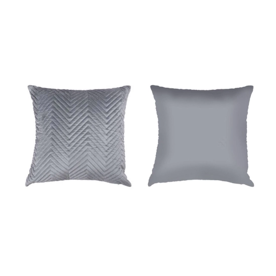 Generic Pack Of_4 Velvet zig zag Car Pillow Sets (Grey, Size: 12x12 In) Generic Pack Of_4 Velvet zig zag Car Pillow Sets (Grey, Size: 12x12 In)