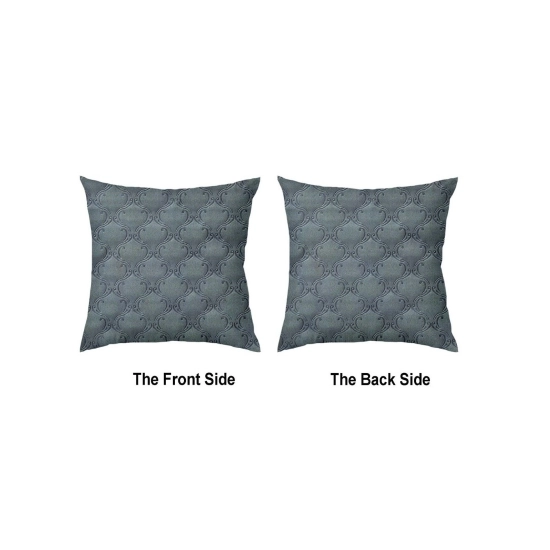 Generic Pack Of_4 Velvet Printed Car Pillow Sets (Grey, Size: 12x12 In)
