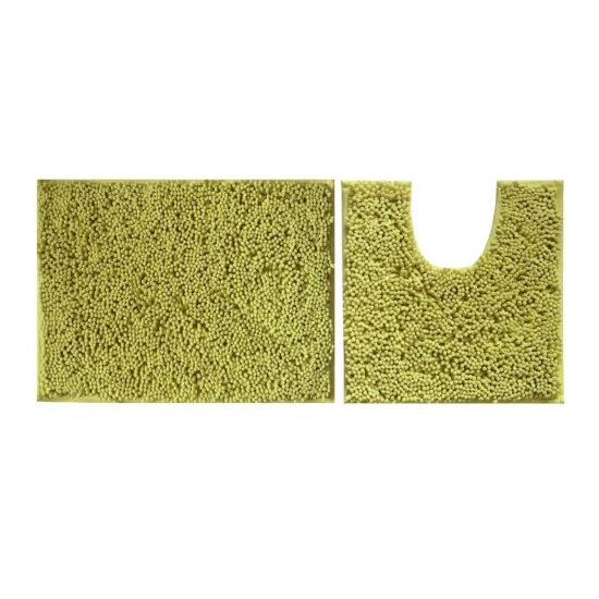 Generic Polyester Knitted Bathmats Sets (Green, Size: 20x30 In)