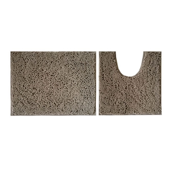 Generic Polyester Knitted Bathmats Sets (Beige, Size: 16x24 In)