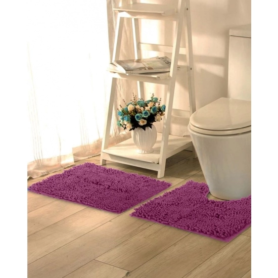 Generic Polyester Knitted Bathmats Sets (Purple, Size: 20x30 In) Generic Polyester Knitted Bathmats Sets (Purple, Size: 20x30 In)