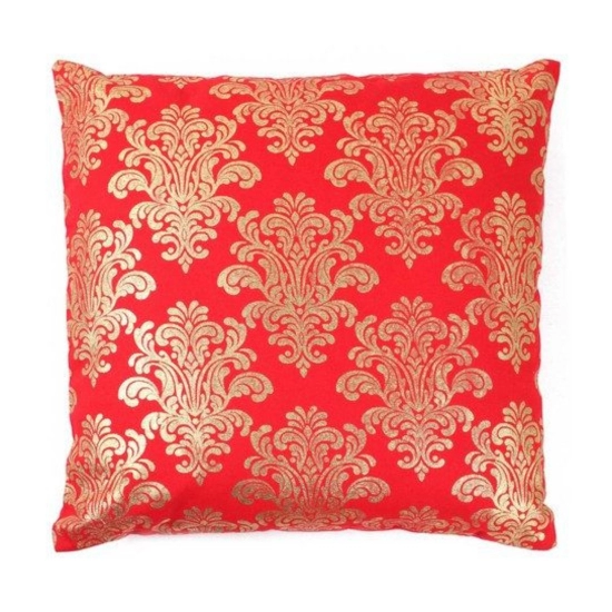 Generic Pack Of_2 Cotton Printed Cushion Cover Sets (Orange, Size: 16x16 In)