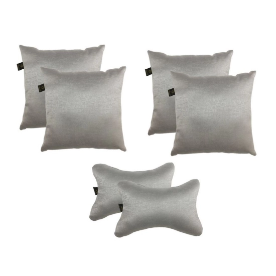 Generic Pack Of_6 Polyester Solid Car Pillow Sets (Grey, Size: 12x12 In)
