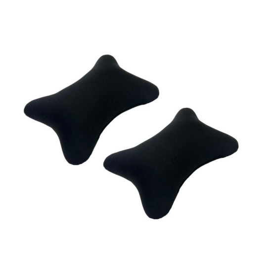 Generic Pack Of_2 Polyester Solid Bone Neck Pillow (Black, Size: 7x11 In) Generic Pack Of_2 Polyester Solid Bone Neck Pillow (Black, Size: 7x11 In)