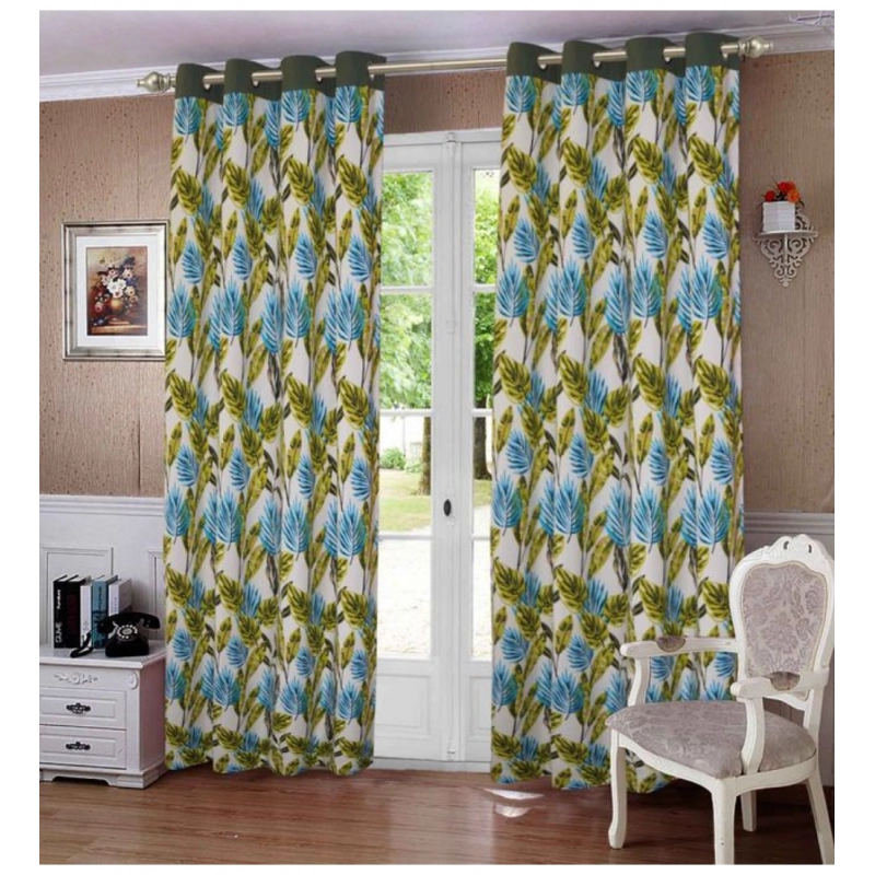 Generic Cotton Printed Curtains (Multicolor, Size: 54x90 In)