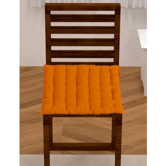 Generic Cotton Blended Solid Chair Cushions (Mustard, Size: 16x16 In)