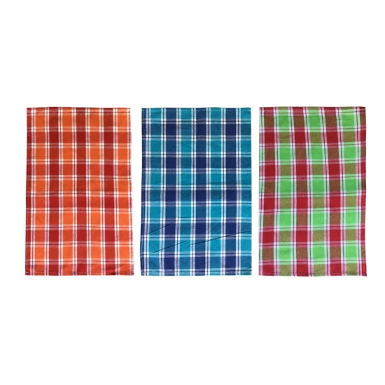 Generic Pack Of_3 Cotton Checkered Kitchen Towel Sets (Multicolor, Size: 24x16 In) Generic Pack Of_3 Cotton Checkered Kitchen Towel Sets (Multicolor, Size: 24x16 In)