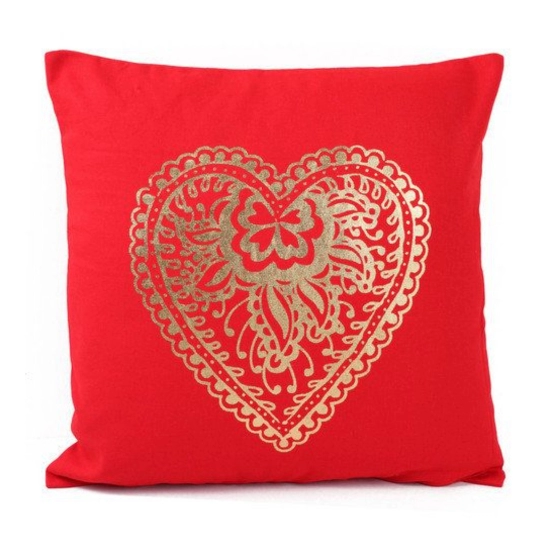 Generic Pack Of_2 Cotton Printed Cushion Cover Sets (Orange, Size: 16x16 In)