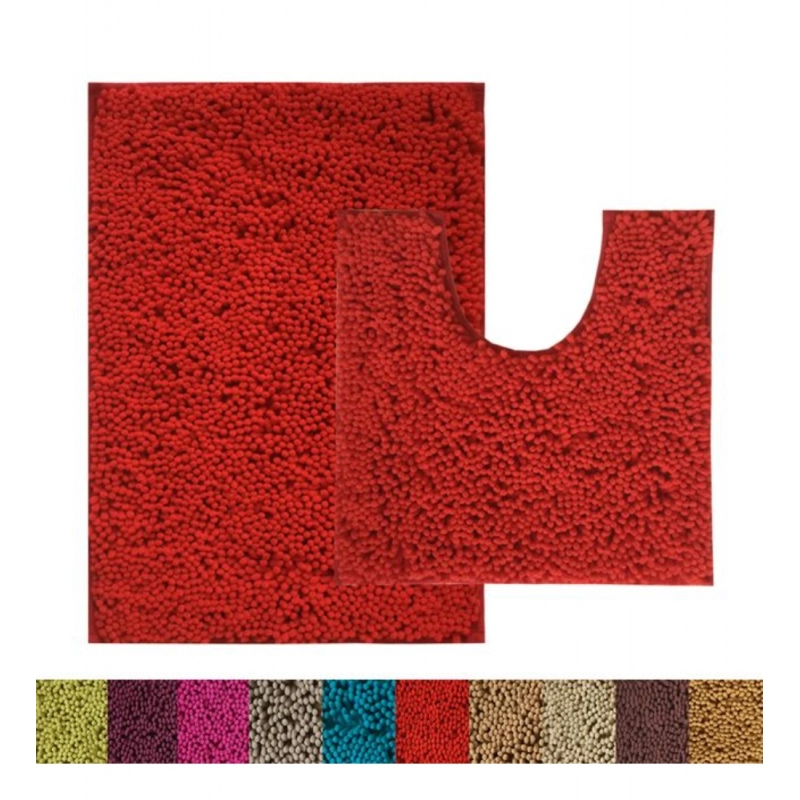 Generic Polyester Knitted Bathmats Sets (Red, Size: 20x30 In)