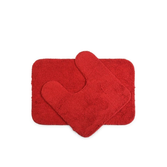 Generic Polyester Solid Bathmats Sets (Red, Size: 20x30 In)