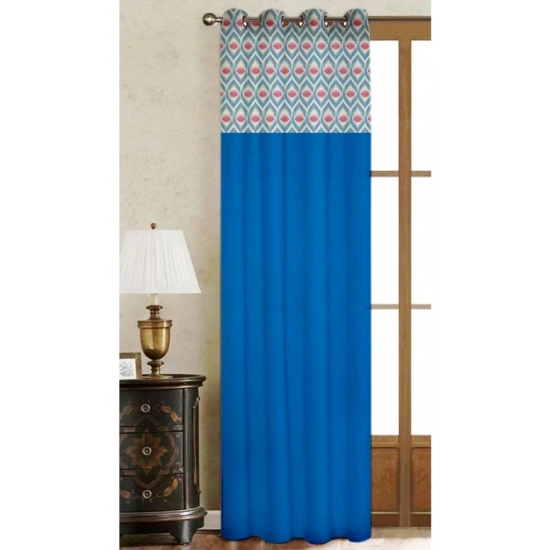 Generic Cotton Printed Curtains (Blue, Size: 54x90 In)