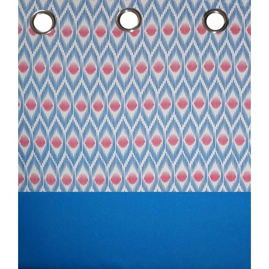Generic Cotton Printed Curtains (Blue, Size: 54x90 In)