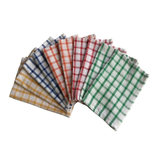 Generic Pack Of_10 Cotton Checkered Kitchen Towel Sets (Multicolor, Size: 18x12 In) Generic Pack Of_10 Cotton Checkered Kitchen Towel Sets (Multicolor, Size: 18x12 In)