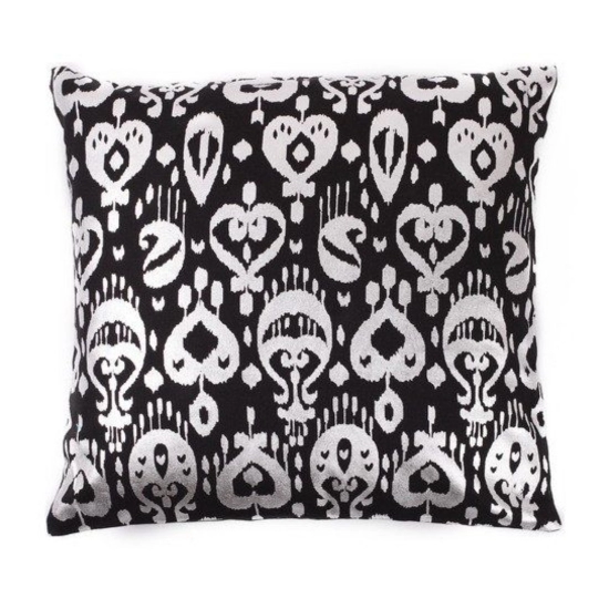 Generic Pack Of_2 Cotton Printed Cushion Cover Sets (Black, Size: 16x16 In)