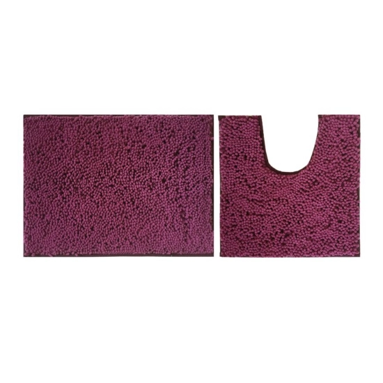 Generic Polyester Knitted Bathmats Sets (Purple, Size: 20x30 In) Generic Polyester Knitted Bathmats Sets (Purple, Size: 20x30 In)